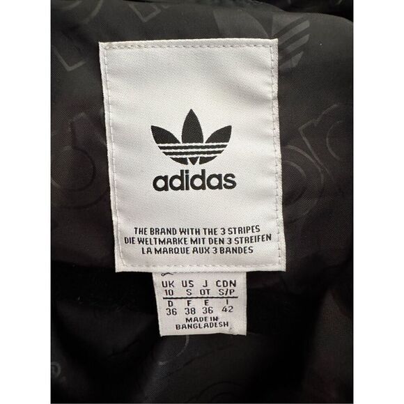 adidas Originals Three Stripe Slim Padded Puffer Jacket, Women’s Size Small, Bla - Picture 9 of 13